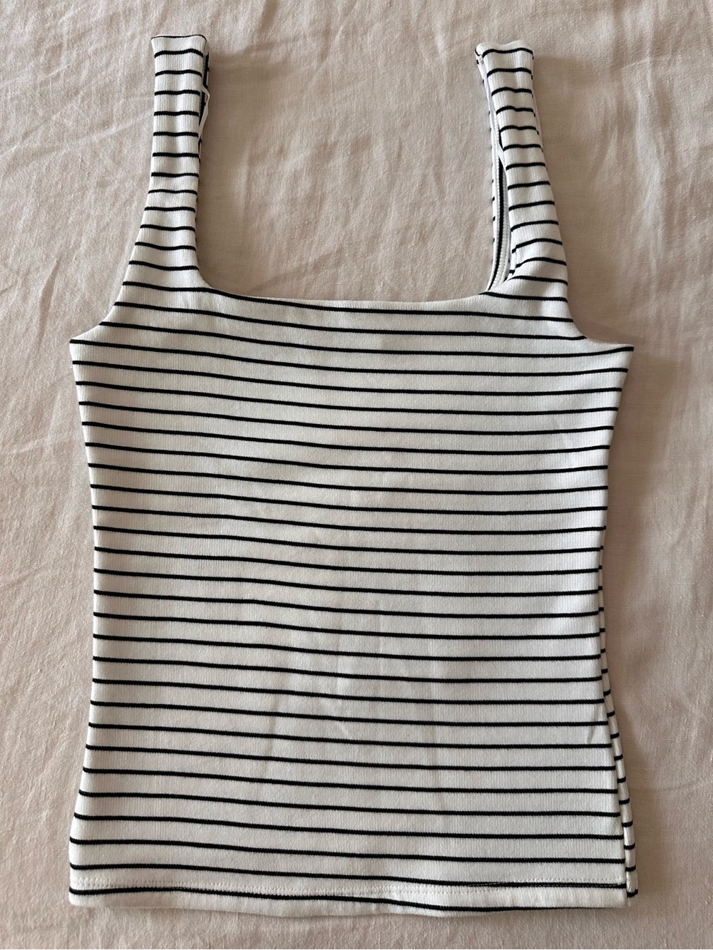 Zara - Ribbed Square Neck Striped Tank (size S)